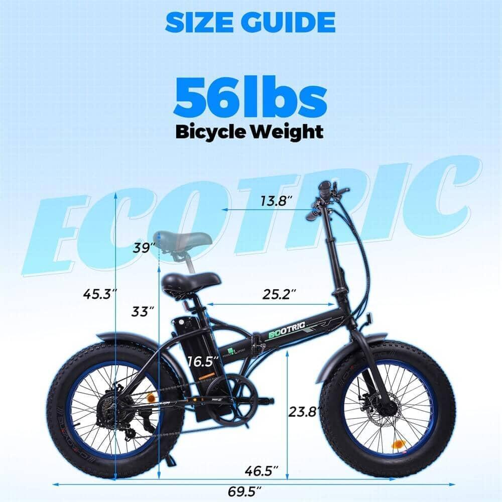 Ecotric ebikes Ecotric 36V Fat Tire Portable and Folding Electric Bike
