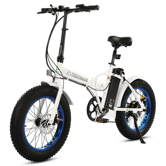 Ecotric ebikes Ecotric 36V white and blue folding fat ebike