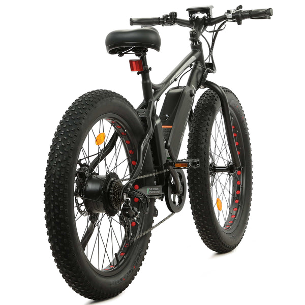 Ecotric ebikes Black rims Ecotric Cheetah Fat Tire Beach Snow Electric Bike