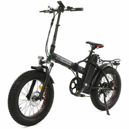 Ecotric Ebikes Black with red Ecotric 48V Fat Tire Portable and Folding Electric Bike with color LCD display