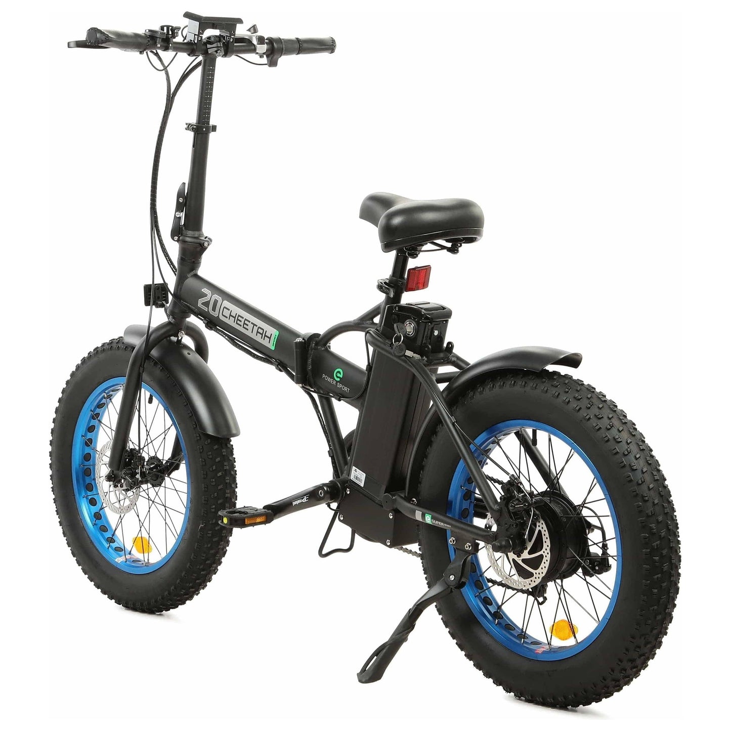 Ecotric ebikes Ecotric 48V Fat Tire Portable and Folding Electric Ebike with LCD display-Black and Blue