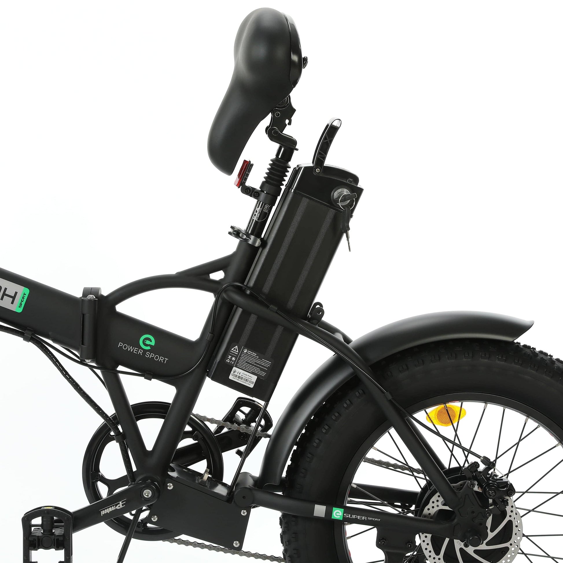 Ecotric ebikes Ecotric Matt Black 48V portable and folding fat ebike with LCD display