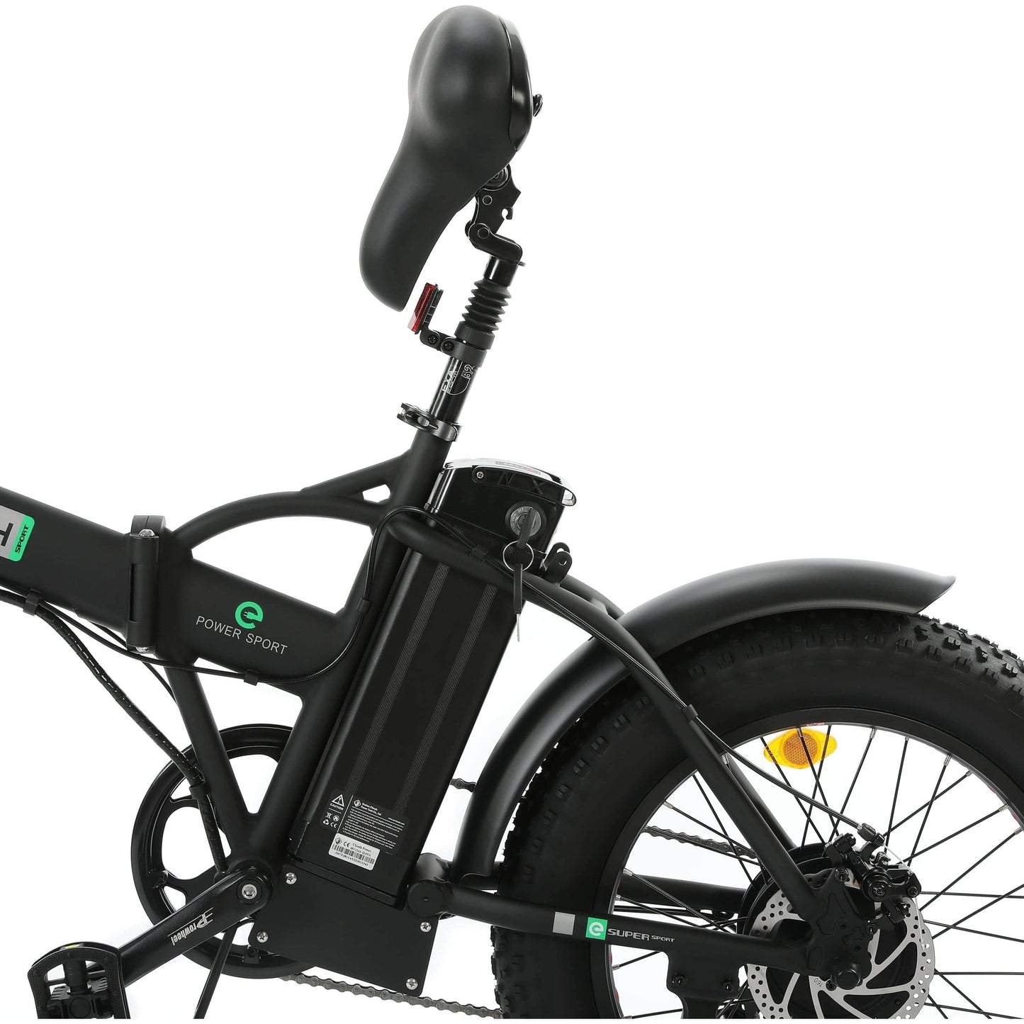 Ecotric ebikes Ecotric Matt Black 48V portable and folding fat ebike with LCD display
