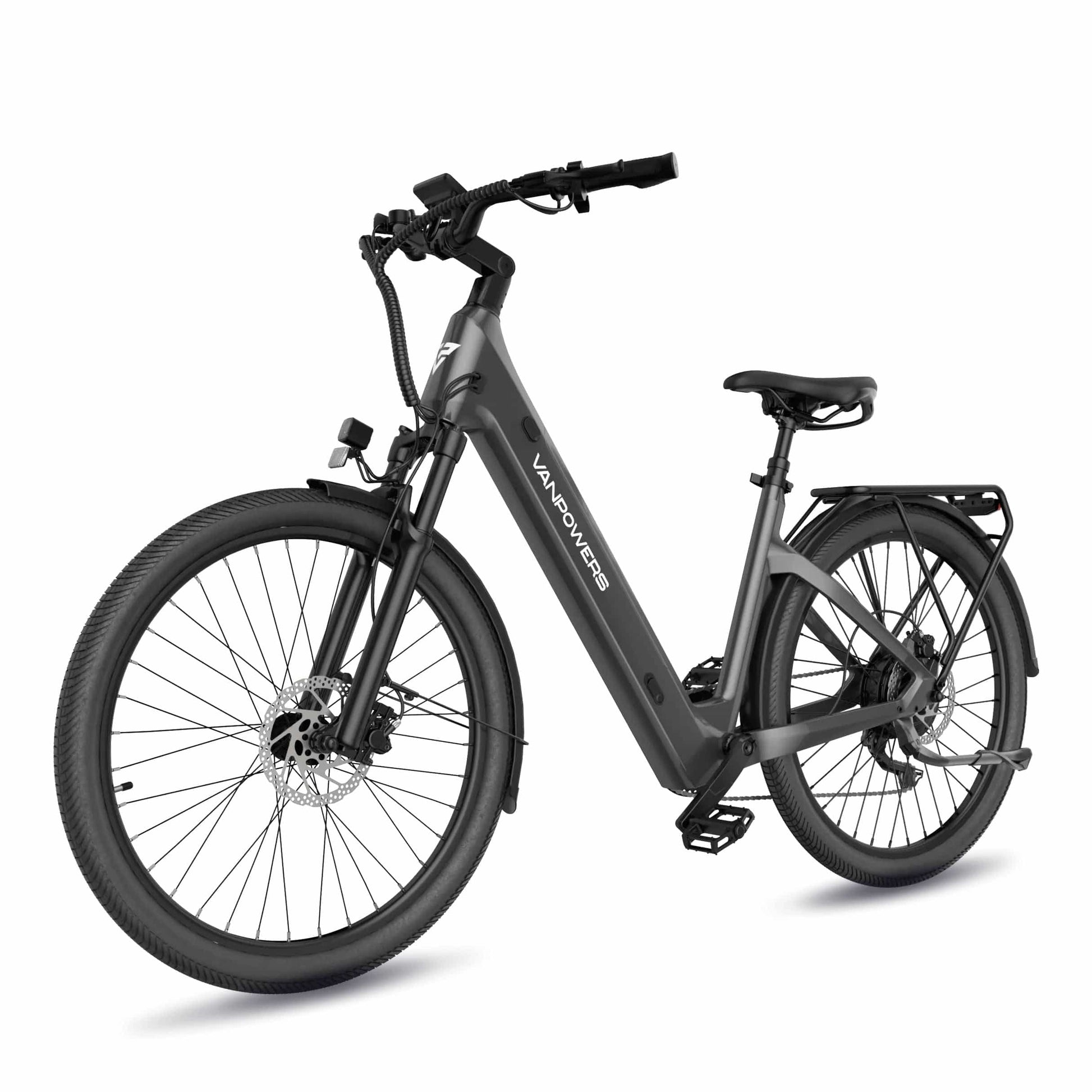 Vanpowers ebikes Zircon Gray / Large: Rider Heights 5'7" - 6'3" Vanpowers UrbanGlide-Pro